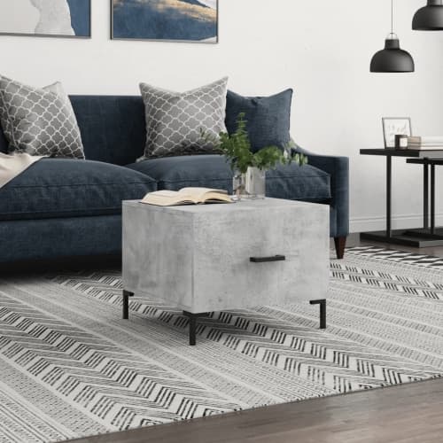Soffbord betonggrå 50x50x40 cm konstruerat trä