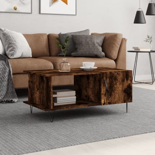 Soffbord rökfärgad ek 90x50x40 cm konstruerat trä