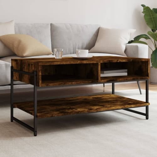 Soffbord rökfärgad ek 90x50x45 cm konstruerat trä