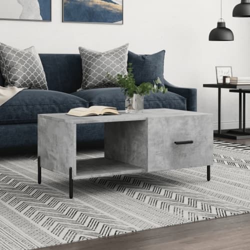 Soffbord betonggrå 90x50x40 cm konstruerat trä