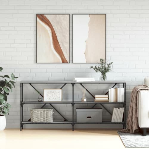 Konsolbord grå sonoma 160x30x75 cm konstruerat trä och järn