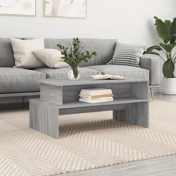 Soffbord grå sonoma 90x55x42,5 cm konstruerat trä