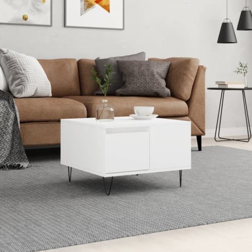 Soffbord vit 55x55x36,5 cm konstruerat trä