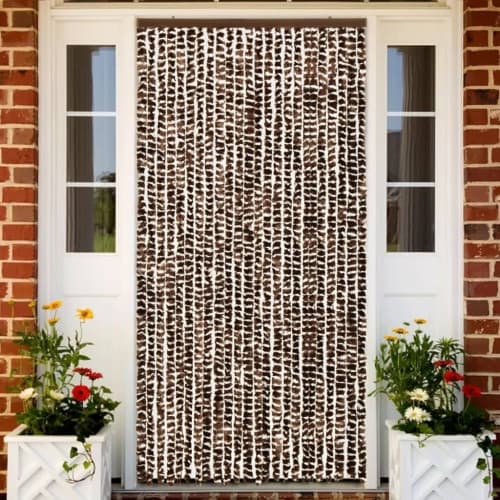 Insektsdraperi brun och vit 100x220 cm chenille