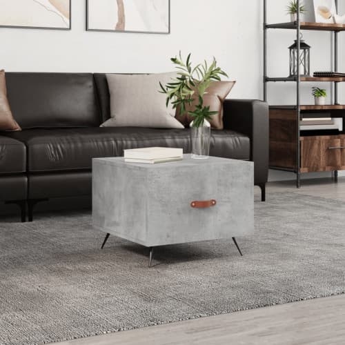 Soffbord betonggrå 50x50x40 cm konstruerat trä
