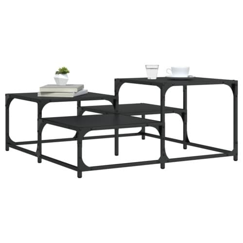 Soffbord svart 87,5x87,5x40 cm konstruerat trä