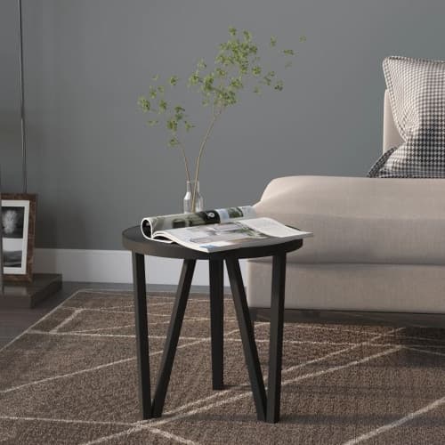 Tebord svart Ø35 cm MDF