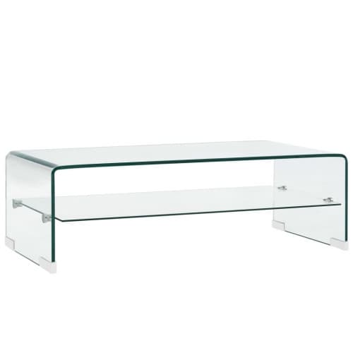 Soffbord genomskinlig 98x45x31 cm härdat glas