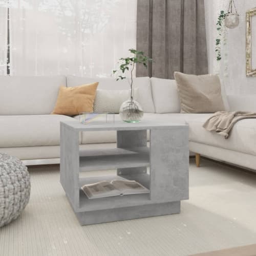 Soffbord betonggrå 55x55x43 cm konstruerat trä