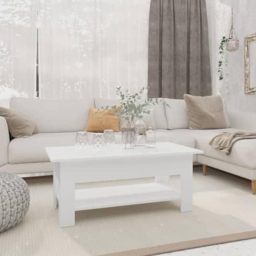 Soffbord vit 102x55x42 cm konstruerat trä
