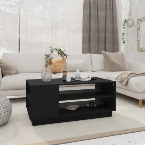 Soffbord svart 102x55x43 cm konstruerat trä