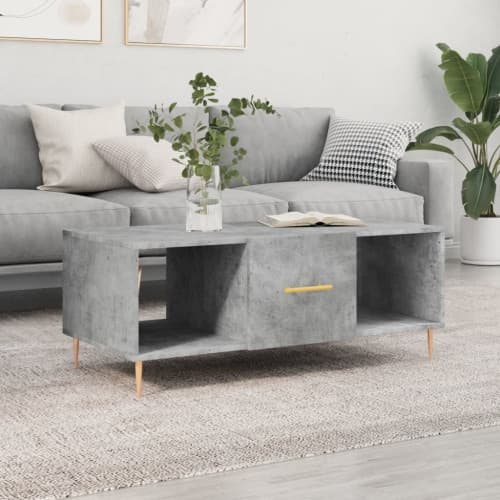 Soffbord betonggrå 102x50x40 cm konstruerat trä