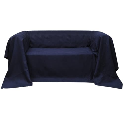 Möbelöverdrag i imiterad mocka marinblå 210 x 280 cm
