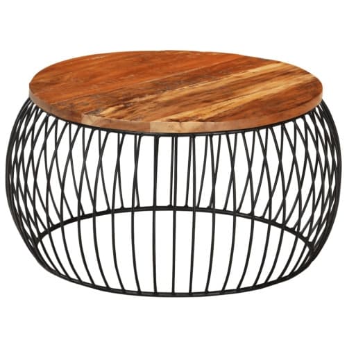 Soffbord Ø68 cm massivt återvunnet trä