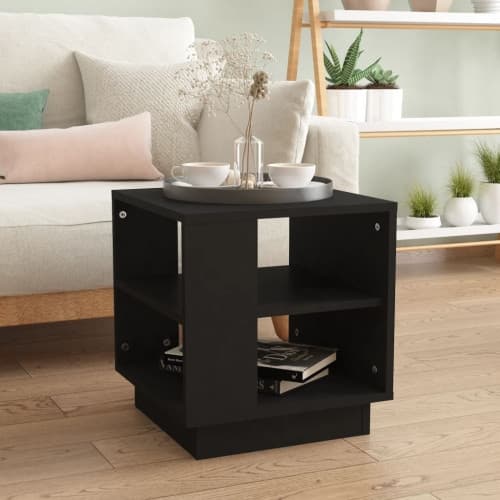 Soffbord svart 40x40x43 cm konstruerat trä