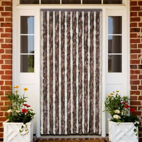 Insektsdraperi beige och ljusbrun 90x200 cm chenille