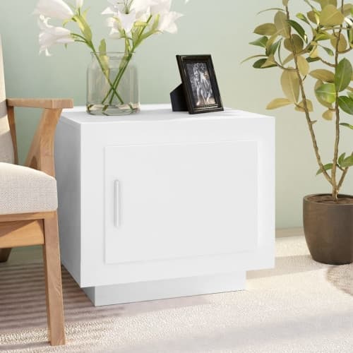 Soffbord vit 51x50x45 cm konstruerat trä