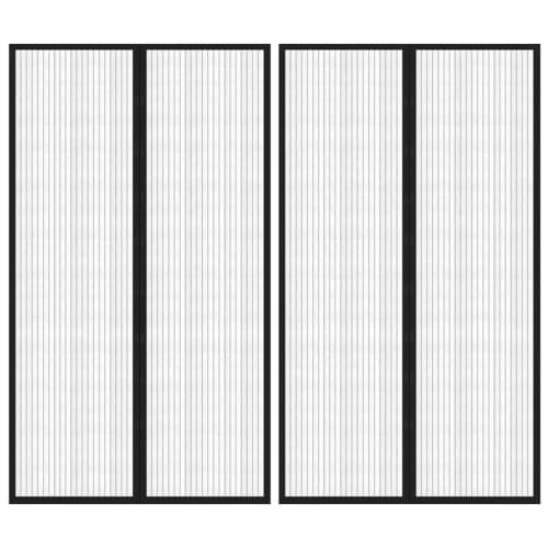 Insektsdraperier 2 st med magneter svart 200x80 cm