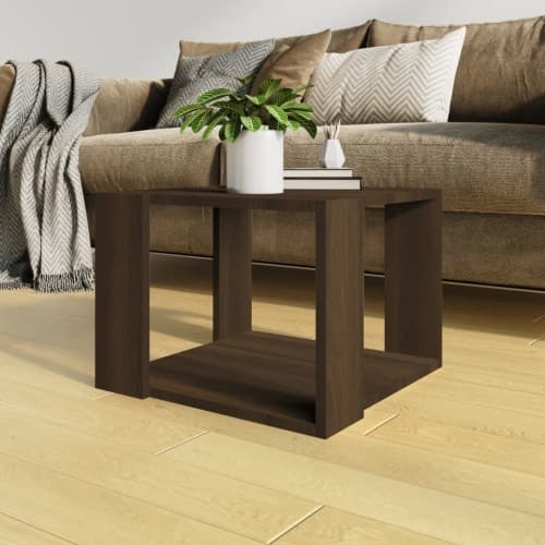 Soffbord brun ek 40x40x30 cm konstruerat trä
