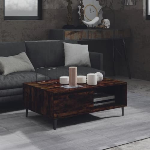 Soffbord rökfärgad ek 90x60x35 cm konstruerat trä