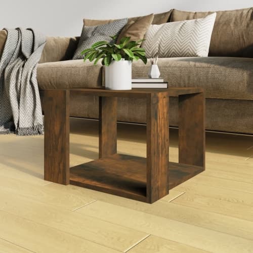 Soffbord rökfärgad ek 40x40x30 cm konstruerat trä