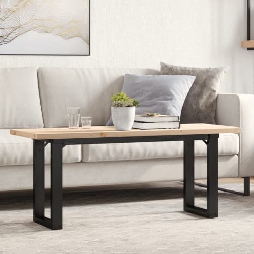 Soffbord O-ram 110x40x45,5 cm massiv furu och stål