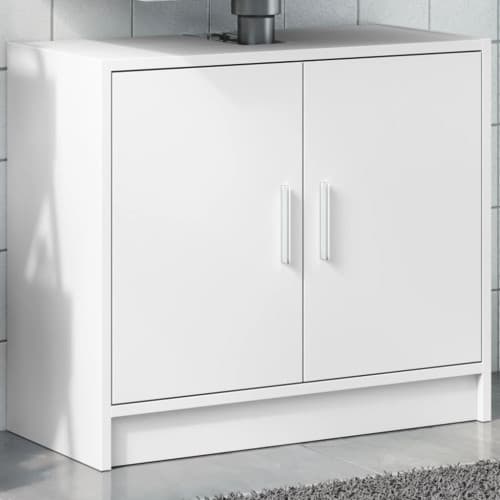 Tvättställsskåp vit 63x29x55 cm konstruerat trä