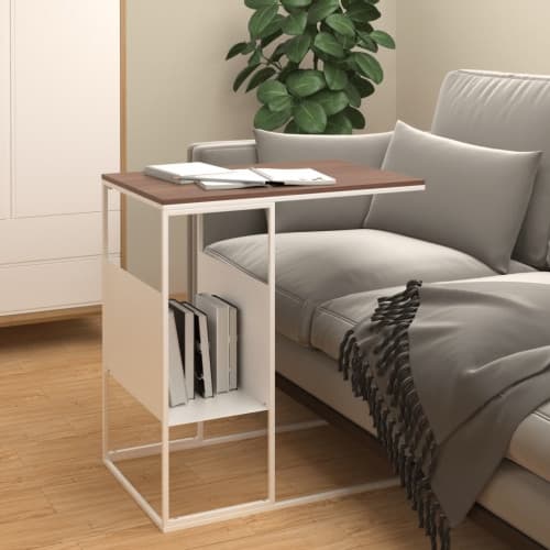 Sidobord vit 55x36x59,5 cm konstruerat trä