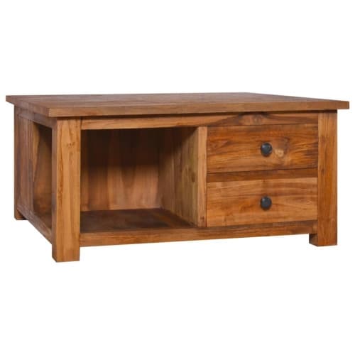 Soffbord 68x68x33 cm massiv teak