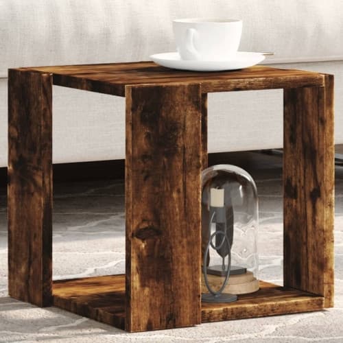 Soffbord rökfärgad ek 32x32x30 cm konstruerat trä