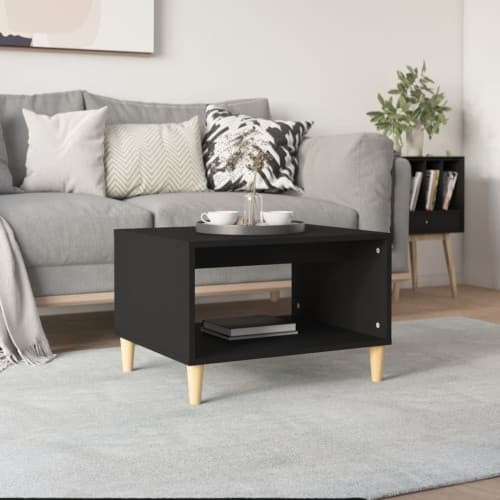 Soffbord svart 60x50x40 cm konstruerat trä