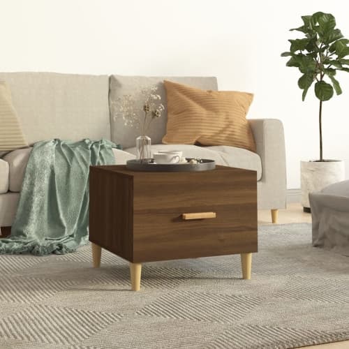Soffbord brun ek 50x50x40 cm konstruerat trä