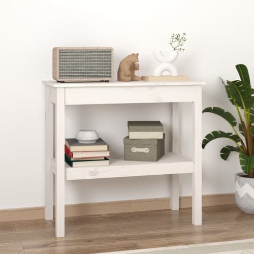 Konsolbord vit 80x40x75 cm massiv furu