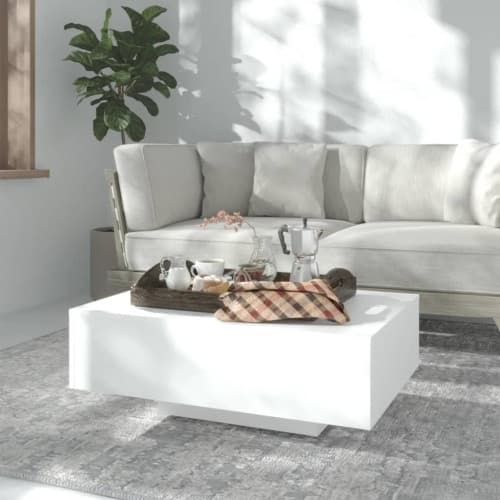 Soffbord vit 85x55x31 cm konstruerat trä