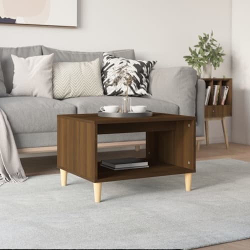 Soffbord brun ek 60x50x40 cm konstruerat trä