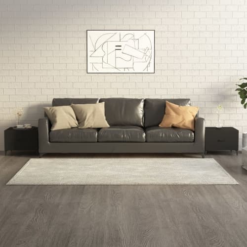 Soffbord med metallben 2 st svart 50x50x40 cm