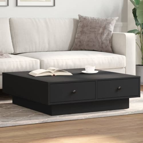Soffbord svart 90x90x28 cm konstruerat trä