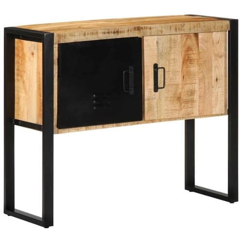 Konsolbord 90x35x75 cm massivt grovt mangoträ