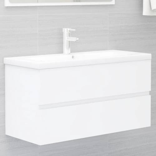 Tvättställsskåp vit 90x38,5x45 cm konstruerat trä