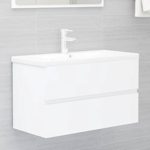 Tvättställsskåp vit 80x38,5x45 cm konstruerat trä