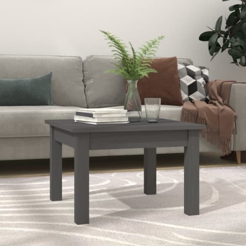 Soffbord grå 45x45x30 cm massiv furu