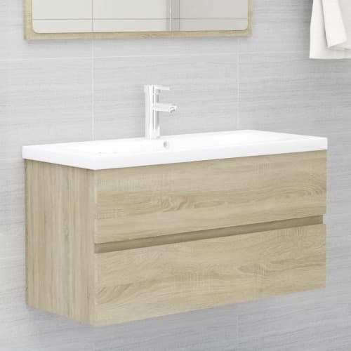 Tvättställsskåp sonoma-ek 90x38,5x45 cm konstruerat trä