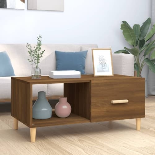 Soffbord brun ek 89,5x50x40 cm konstruerat trä