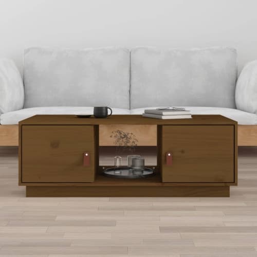 Soffbord honungsbrun 100x50x35 cm massiv furu