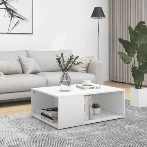 Soffbord vit 90x67x33 cm konstruerat trä