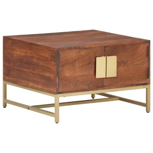 Soffbord honungsbrun 67x67x45 cm massivt akaciaträ