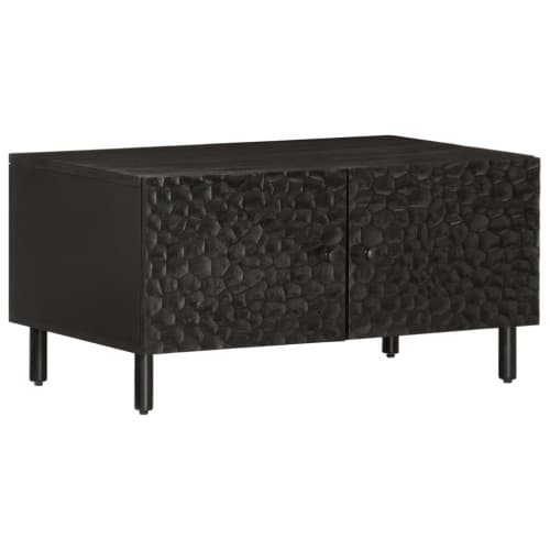 Soffbord svart 80x50x40 cm massivt mangoträ