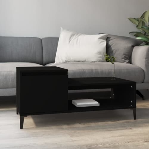 Soffbord svart 100x50x45 cm konstruerat trä