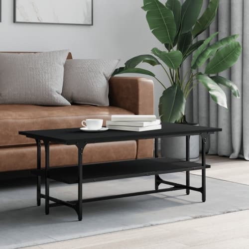 Soffbord svart 100x50x40 cm konstruerat trä