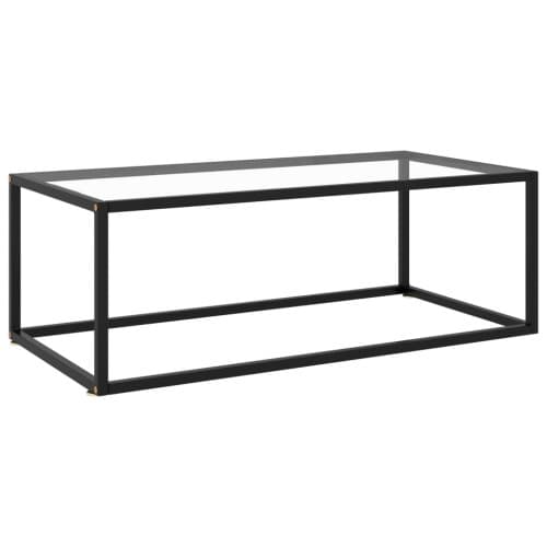 Soffbord svart med härdat glas 100x50x35 cm